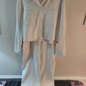Women's Cream Pants & Jumpsuit Set